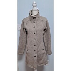 Kuhl Savina women's Alfpaca fleece sweater jacket coat size S Tan